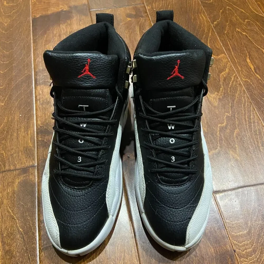 Jordan 12 Retro Playoffs 2019 Black White Sneakers CT8013-006 Men's Size 11